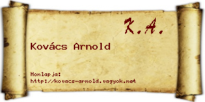 Kovács Arnold névjegykártya